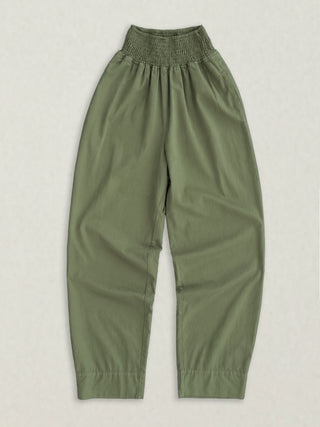 Rieu - Organic Cotton Trousers with Shirred Waist