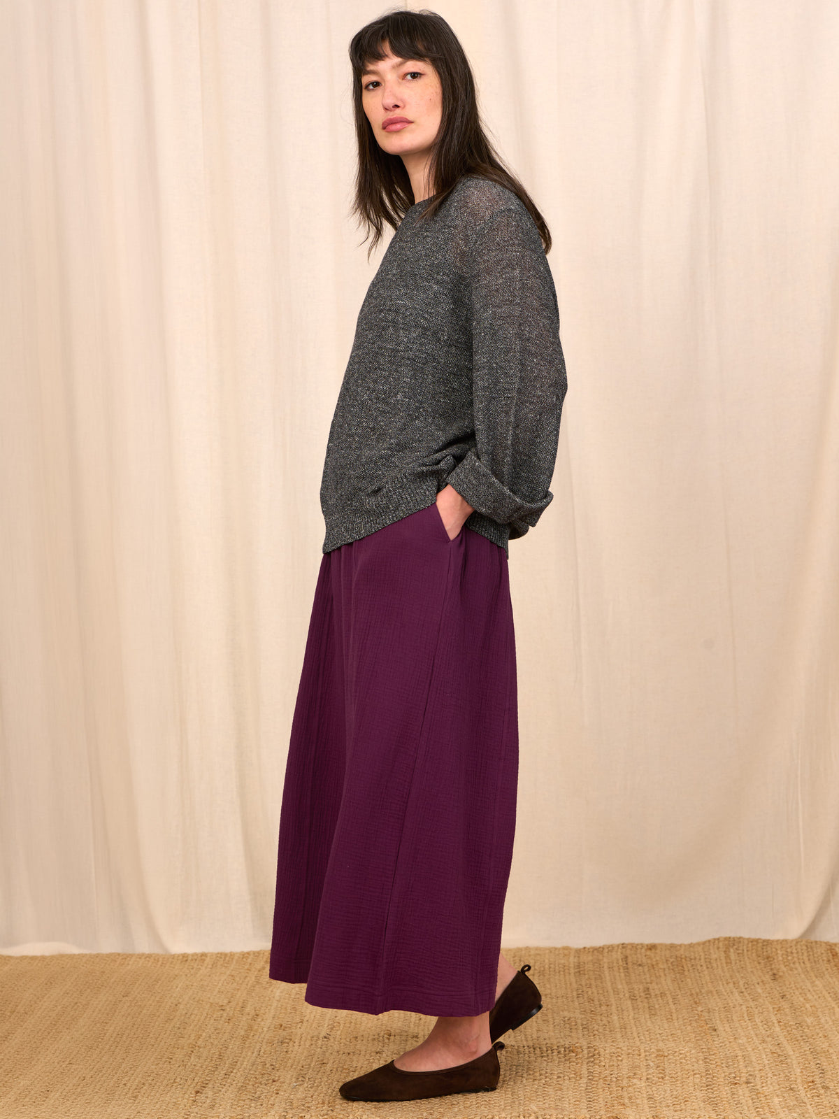Rokko - Cotton Gauze Wide Leg Trousers - Forgotten Tribes