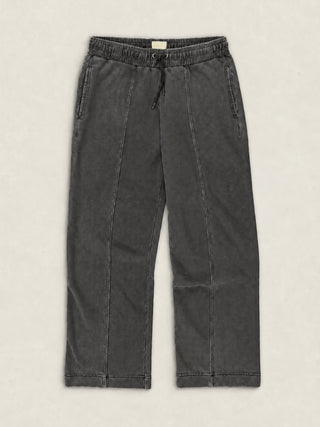 Sable Slim- Denim Wash French Terry Straight Leg Trousers - Forgotten Tribes