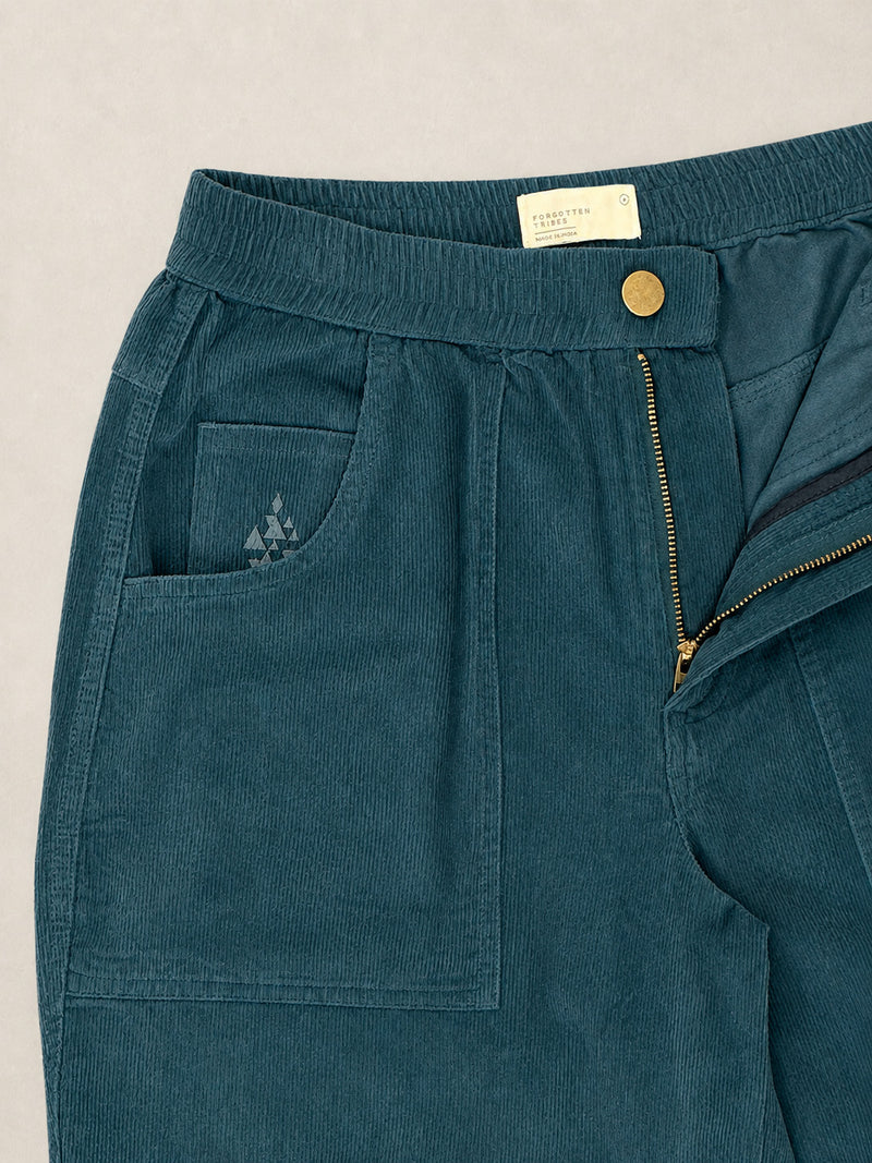 Sado - Organic Cotton Needlecord Barrel Leg Trousers - Forgotten Tribes