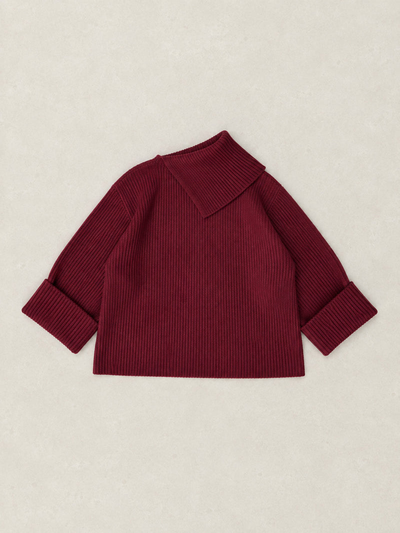 Sawan - Merino Wool Bamboo Blend Fisherman Rib Jumper with Collar - Forgotten Tribes