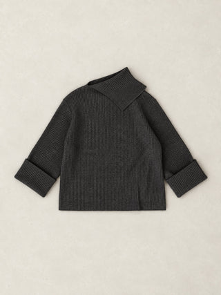 Sawan - Merino Wool Bamboo Blend Fisherman Rib Jumper with Collar