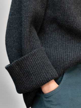 Sawan - Merino Wool Bamboo Blend Fisherman Rib Jumper with Collar - Forgotten Tribes