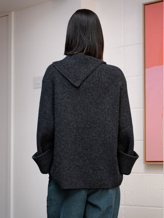Sawan - Merino Wool Bamboo Blend Fisherman Rib Jumper with Collar - Forgotten Tribes