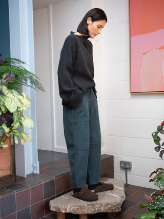 Sawan - Merino Wool Bamboo Blend Fisherman Rib Jumper with Collar - Forgotten Tribes
