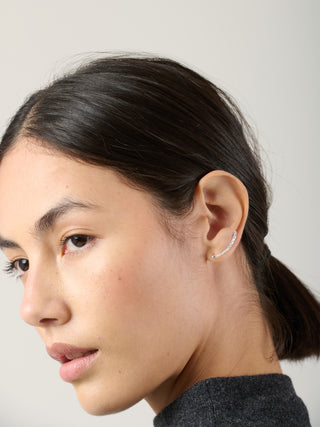 Sterling Silver Textured Surface Ear Crawlers - Forgotten Tribes