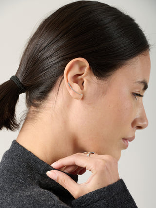 Sterling Silver Textured Surface Ear Crawlers - Forgotten Tribes