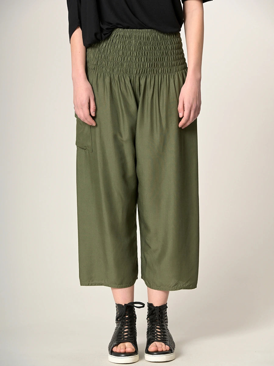 Plain Colour Harem Pants - Wide Leg Cropped - Forgotten Tribes