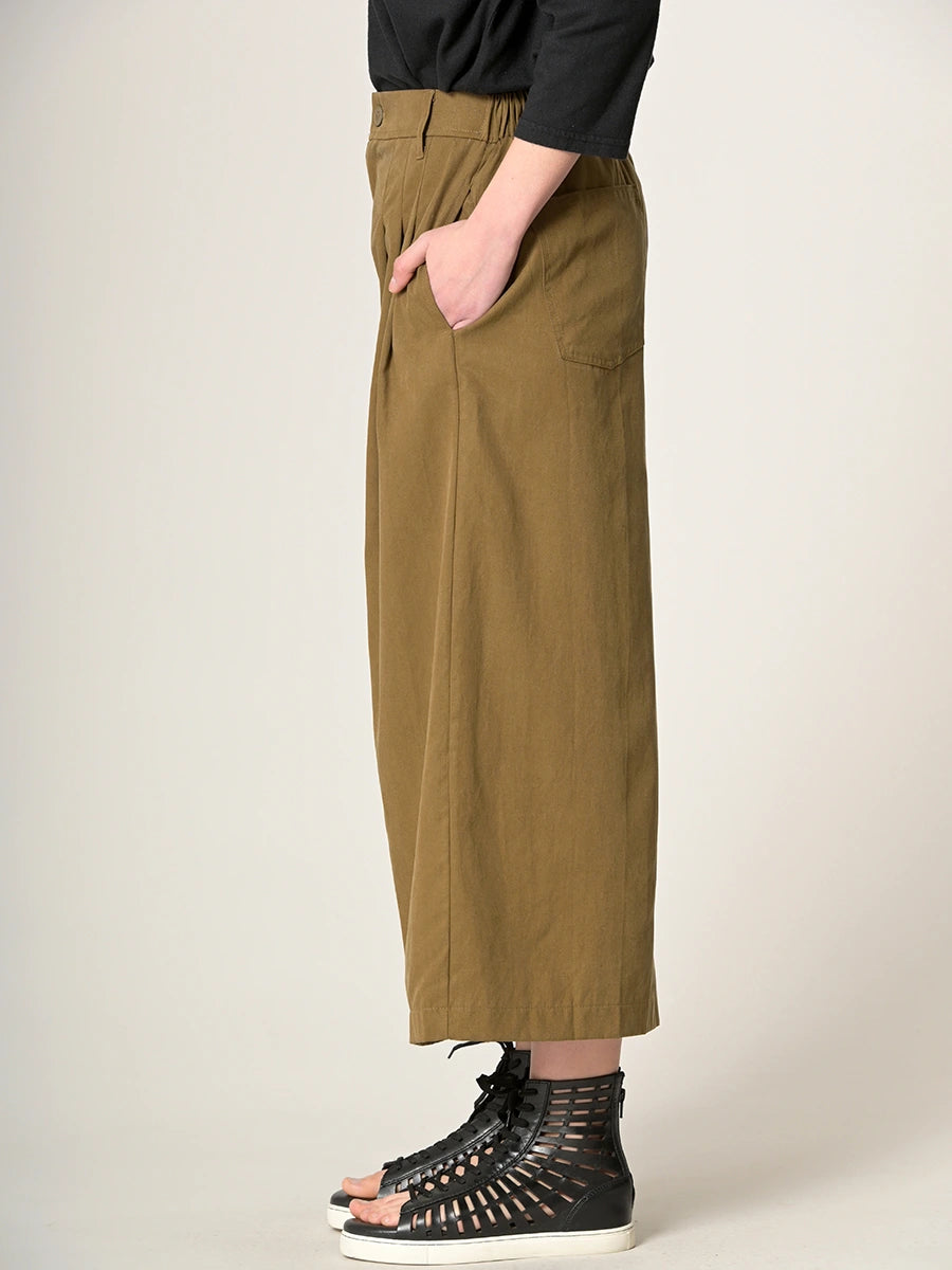 Cropped Wide Leg Tencel® Trousers with Back Pockets - Forgotten Tribes