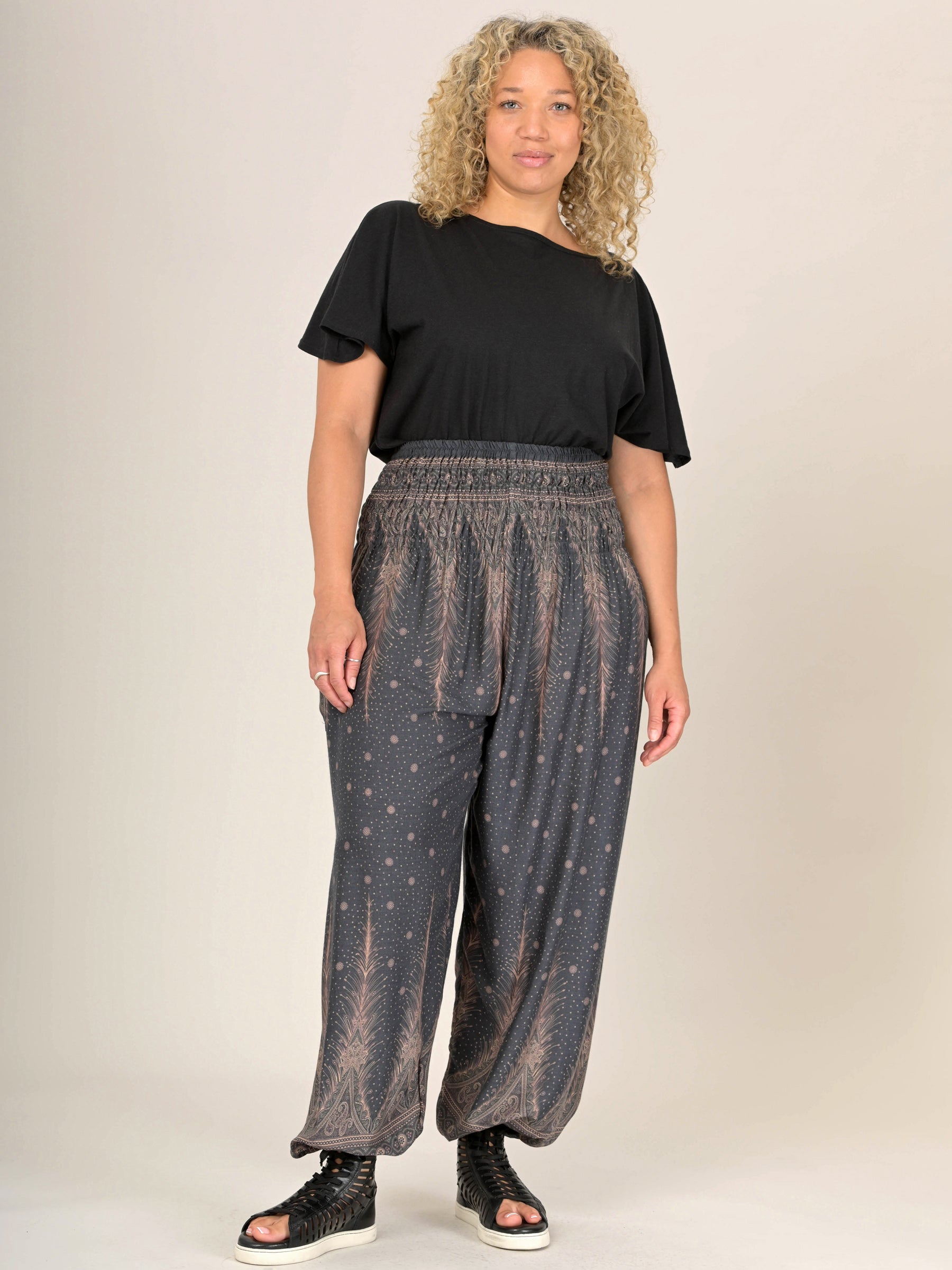 Harem Pants Original - Peacock & Stars High Crotch - Forgotten Tribes