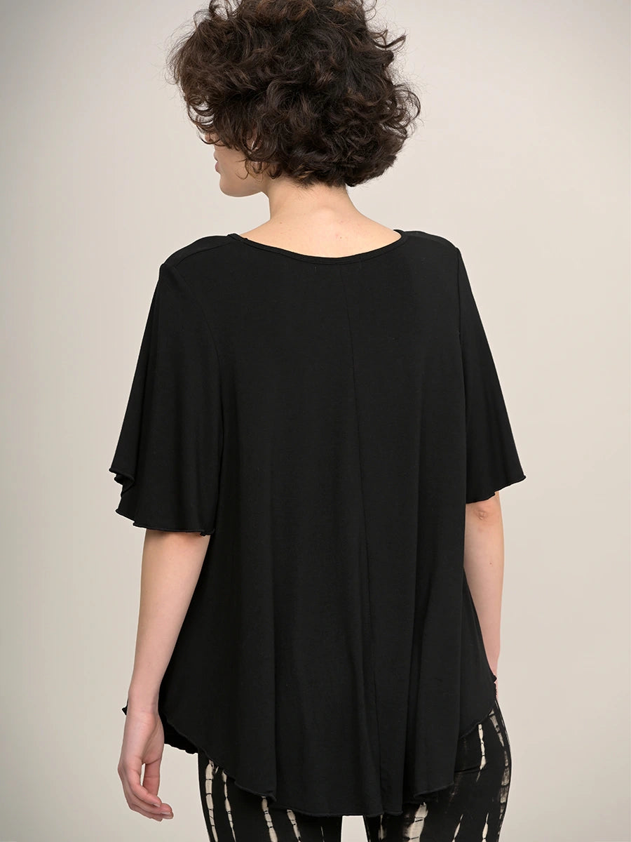 Curved Hemline T-shirt with Bell Sleeves - Forgotten Tribes