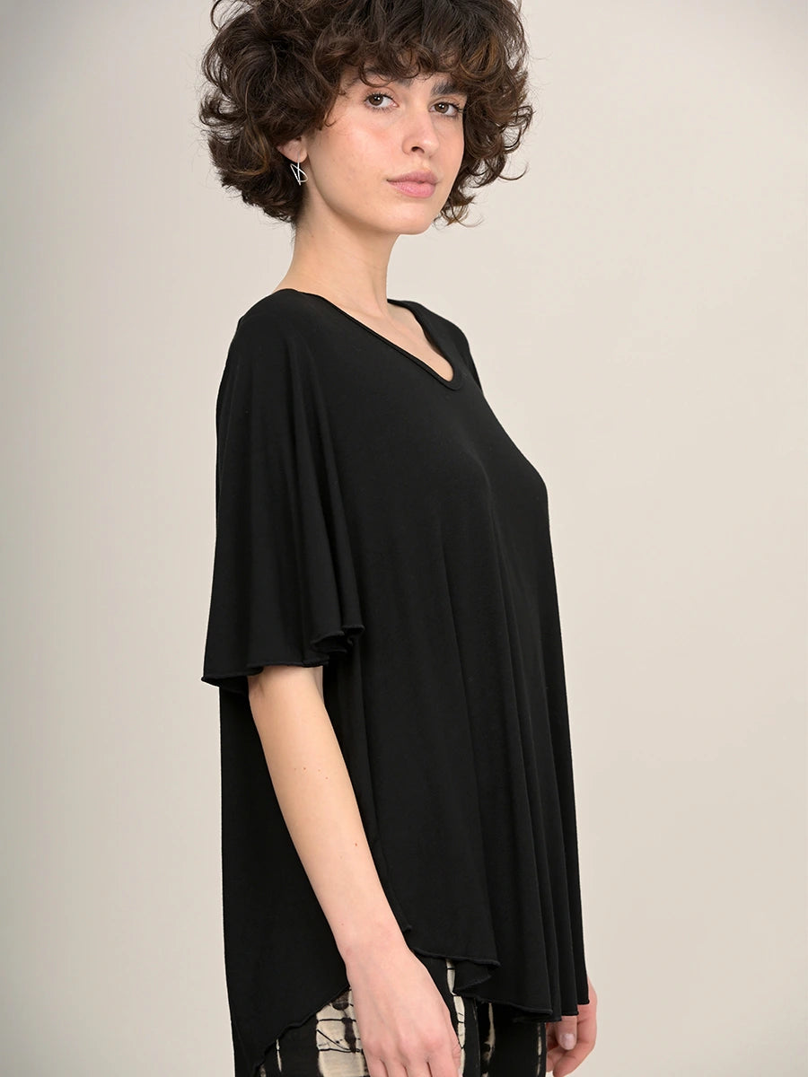 Curved Hemline T-shirt with Bell Sleeves - Forgotten Tribes