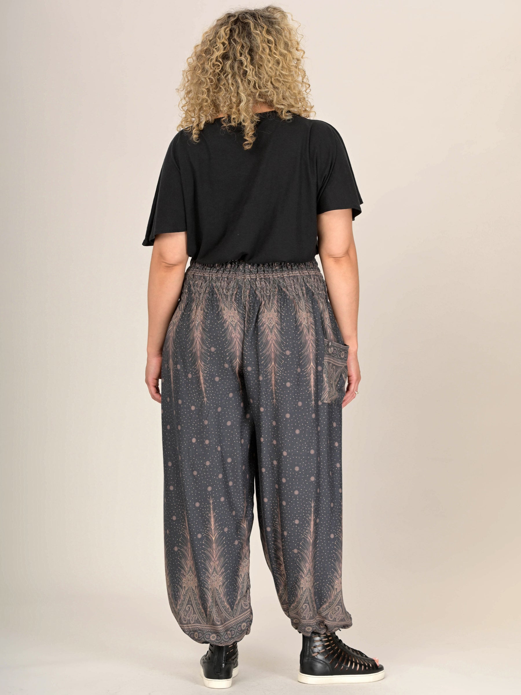 Harem Pants Original - Peacock & Stars High Crotch - Forgotten Tribes