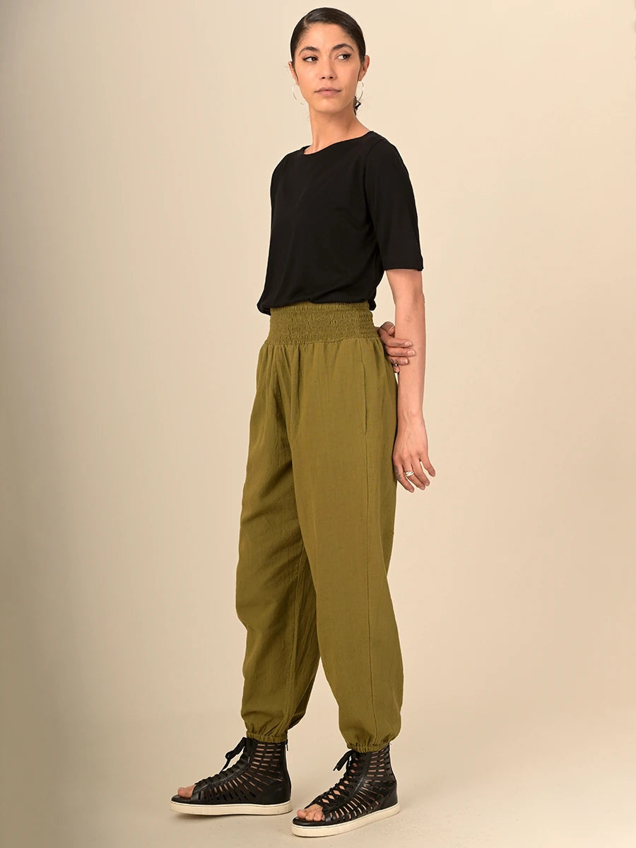 Handloom Cotton Harem Pants - High Crotch - Forgotten Tribes