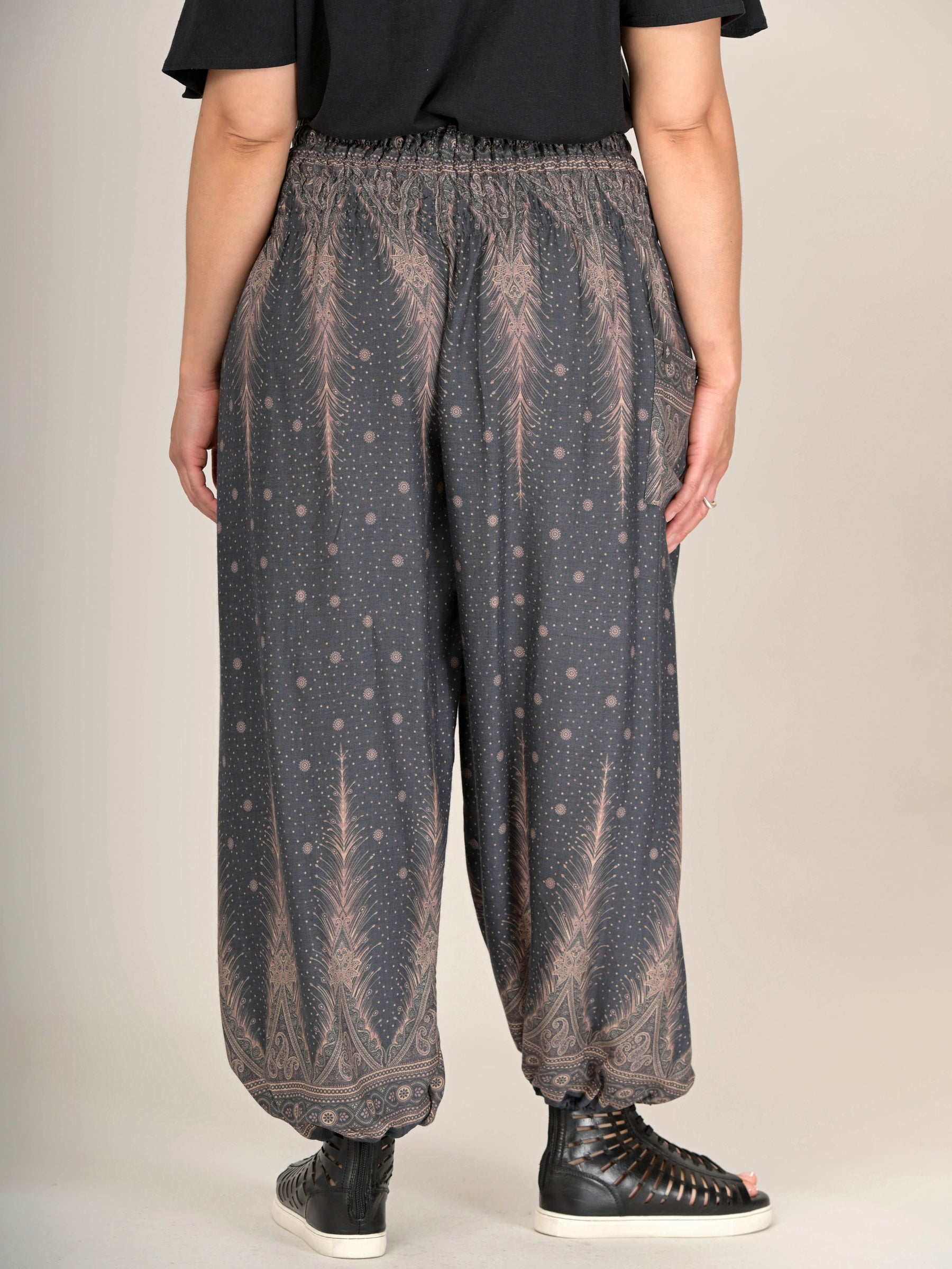 Harem Pants Original - Peacock & Stars High Crotch - Forgotten Tribes