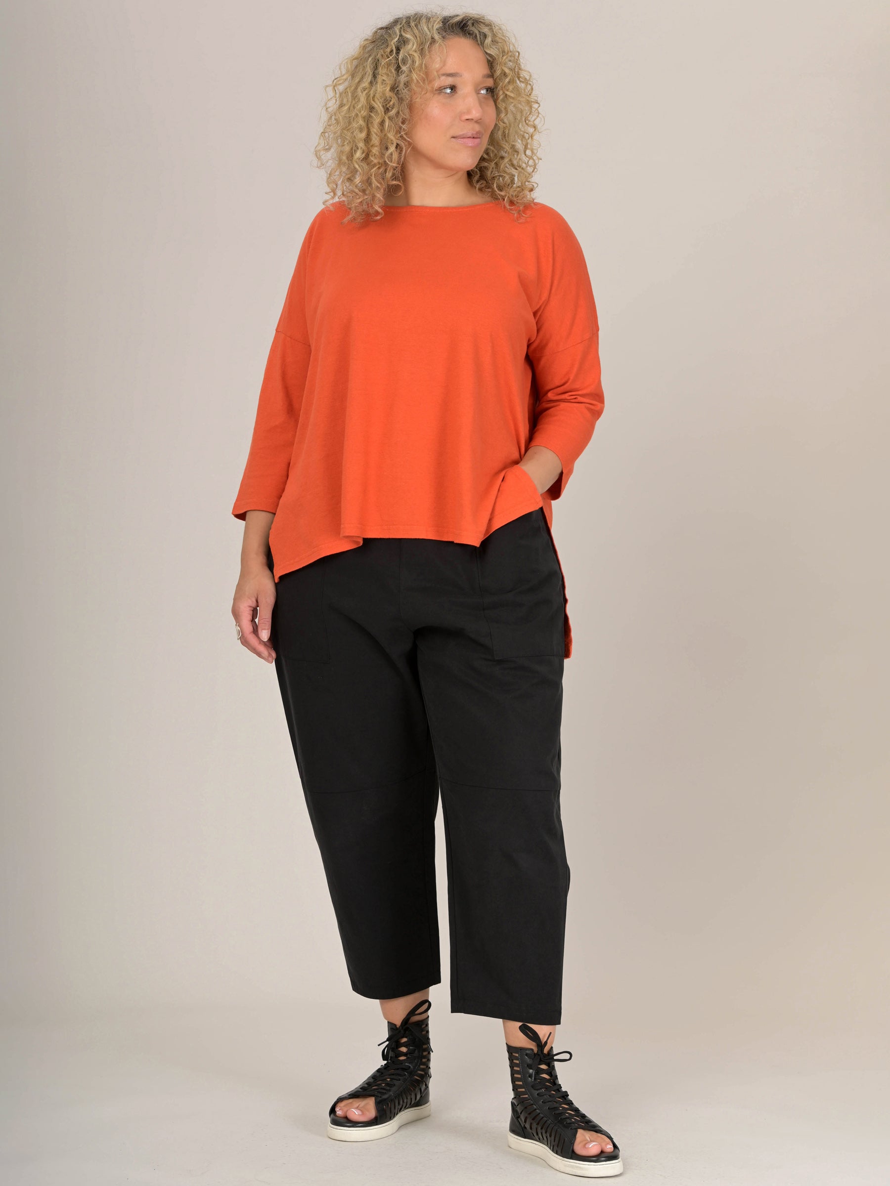 Heavyweight Hemp Organic Cotton Cropped Sleeve T-Shirt - Forgotten Tribes