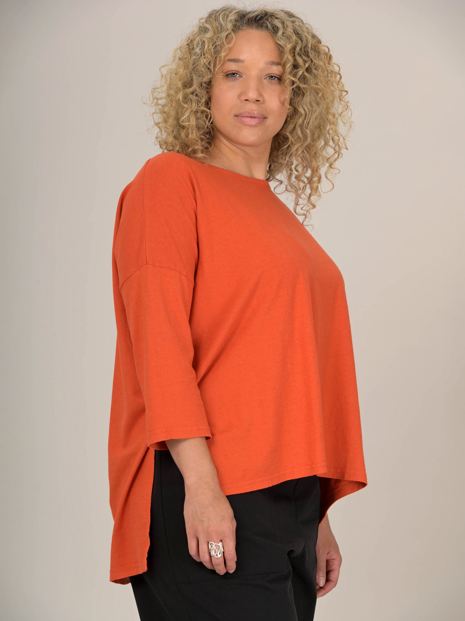 Heavyweight Hemp Organic Cotton Cropped Sleeve T-Shirt - Forgotten Tribes