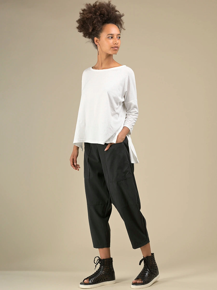 Tapered Trousers with Patch Pockets