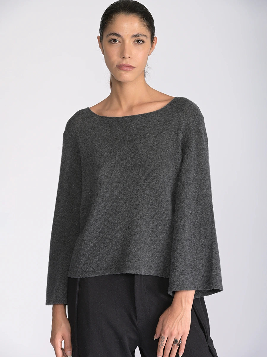 Merino Wool Blend Flared Sleeve Sweater - Forgotten Tribes