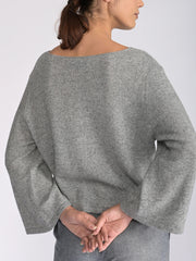 Merino Wool Blend Flared Sleeve Sweater - Forgotten Tribes