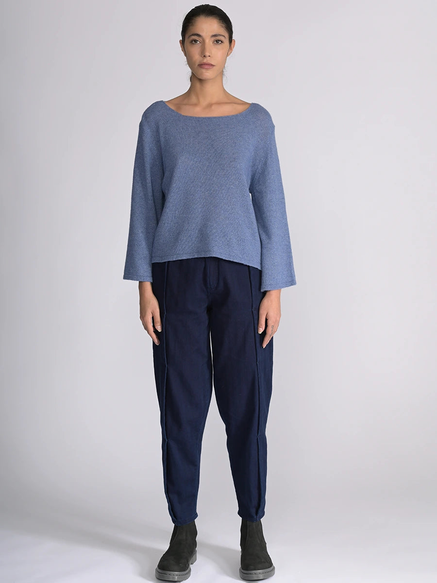 Merino Wool Blend Flared Sleeve Sweater - Forgotten Tribes