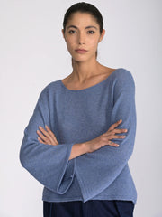 Merino Wool Blend Flared Sleeve Sweater - Forgotten Tribes