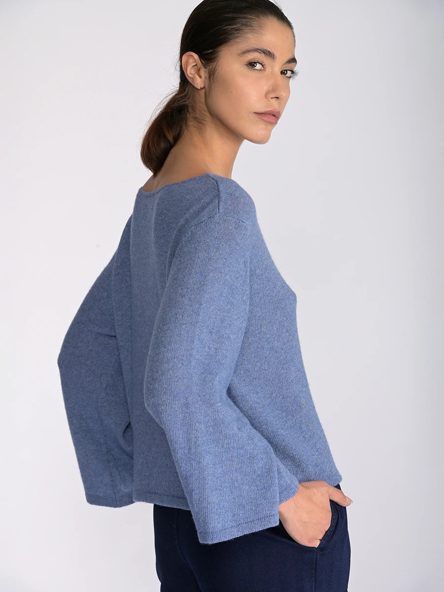 Merino Wool Blend Flared Sleeve Sweater - Forgotten Tribes