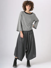 Drop Crotch Wide Leg Trousers With Side Buttons - Forgotten Tribes