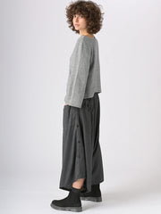 Drop Crotch Wide Leg Trousers With Side Buttons - Forgotten Tribes