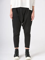 Dropped Crotch Tapered Trousers With Front Fold - Forgotten Tribes