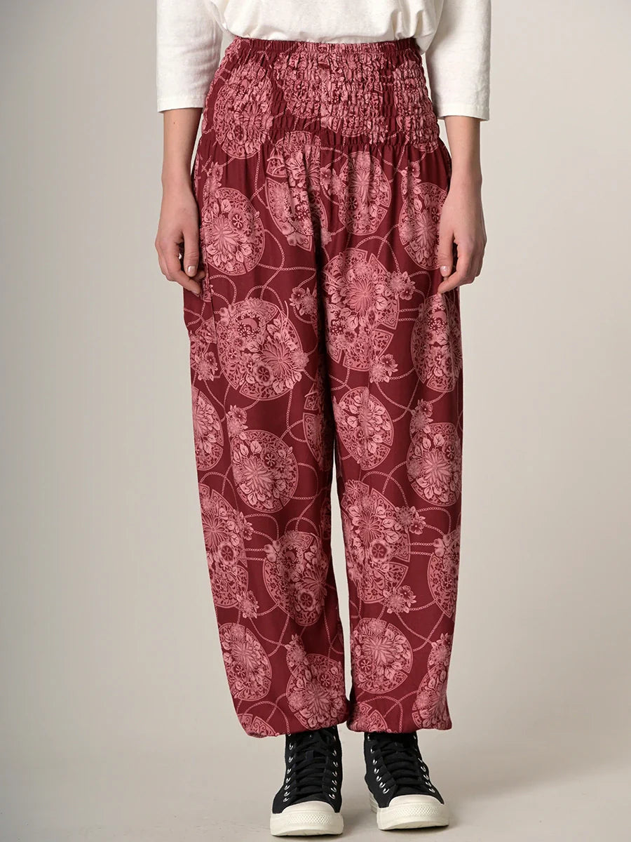 Harem Pants Original - Oriental Flower High Crotch - Forgotten Tribes