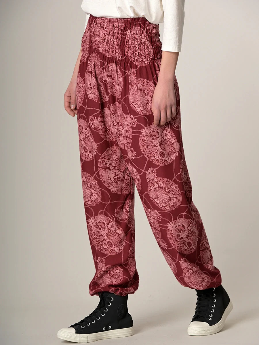Harem Pants Original - Oriental Flower High Crotch - Forgotten Tribes