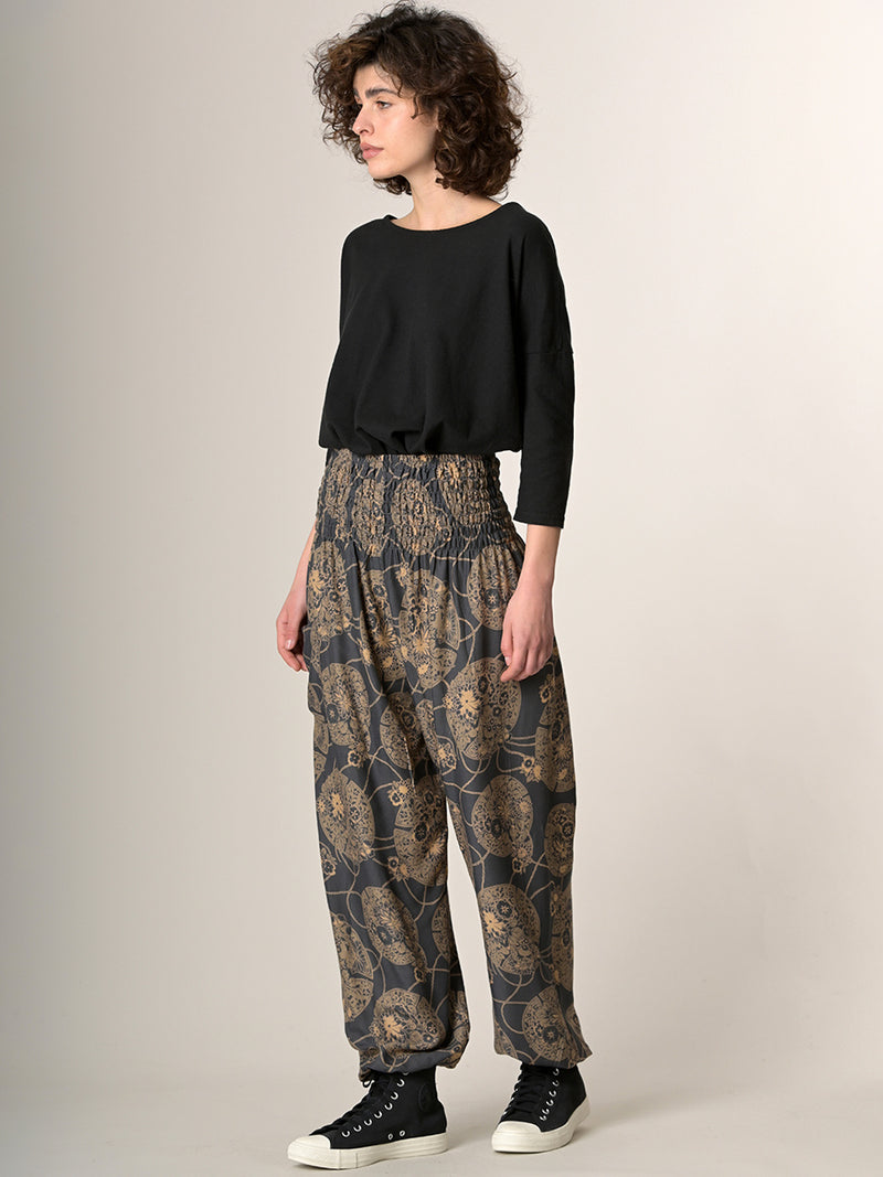 Harem Pants Original - Oriental Flower High Crotch - Forgotten Tribes