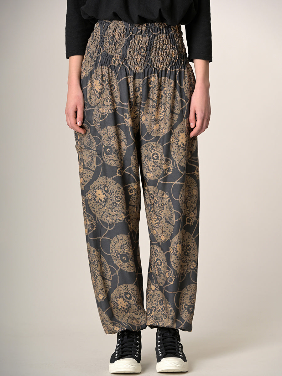 Harem Pants Original - Oriental Flower High Crotch - Forgotten Tribes