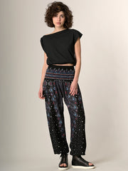 Peacock Feathers Harem Pants - High Crotch - Forgotten Tribes