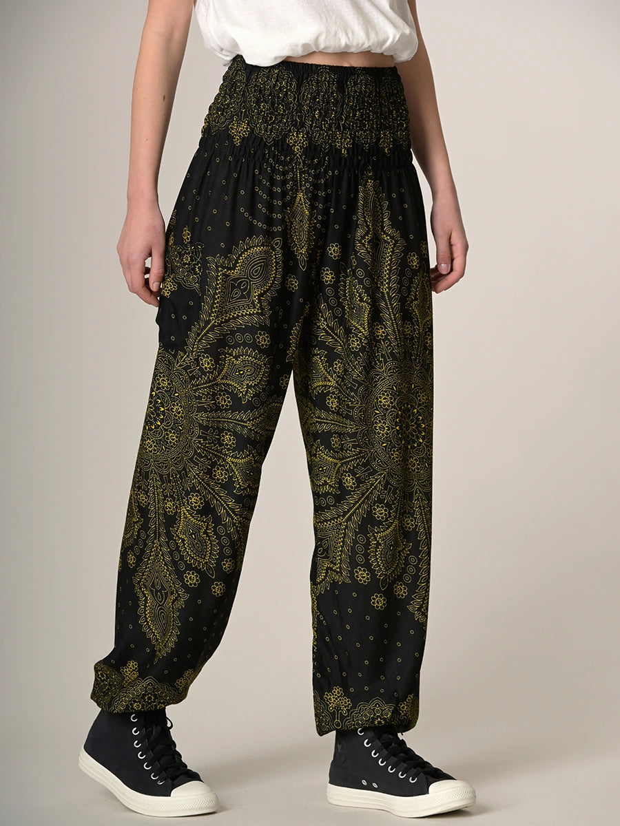 Feather Paisley Harem Pants - High Crotch - Forgotten Tribes