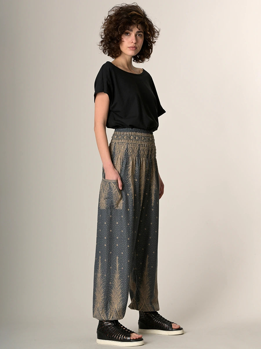 Peacock & Stars Harem Pants - High Crotch - Forgotten Tribes