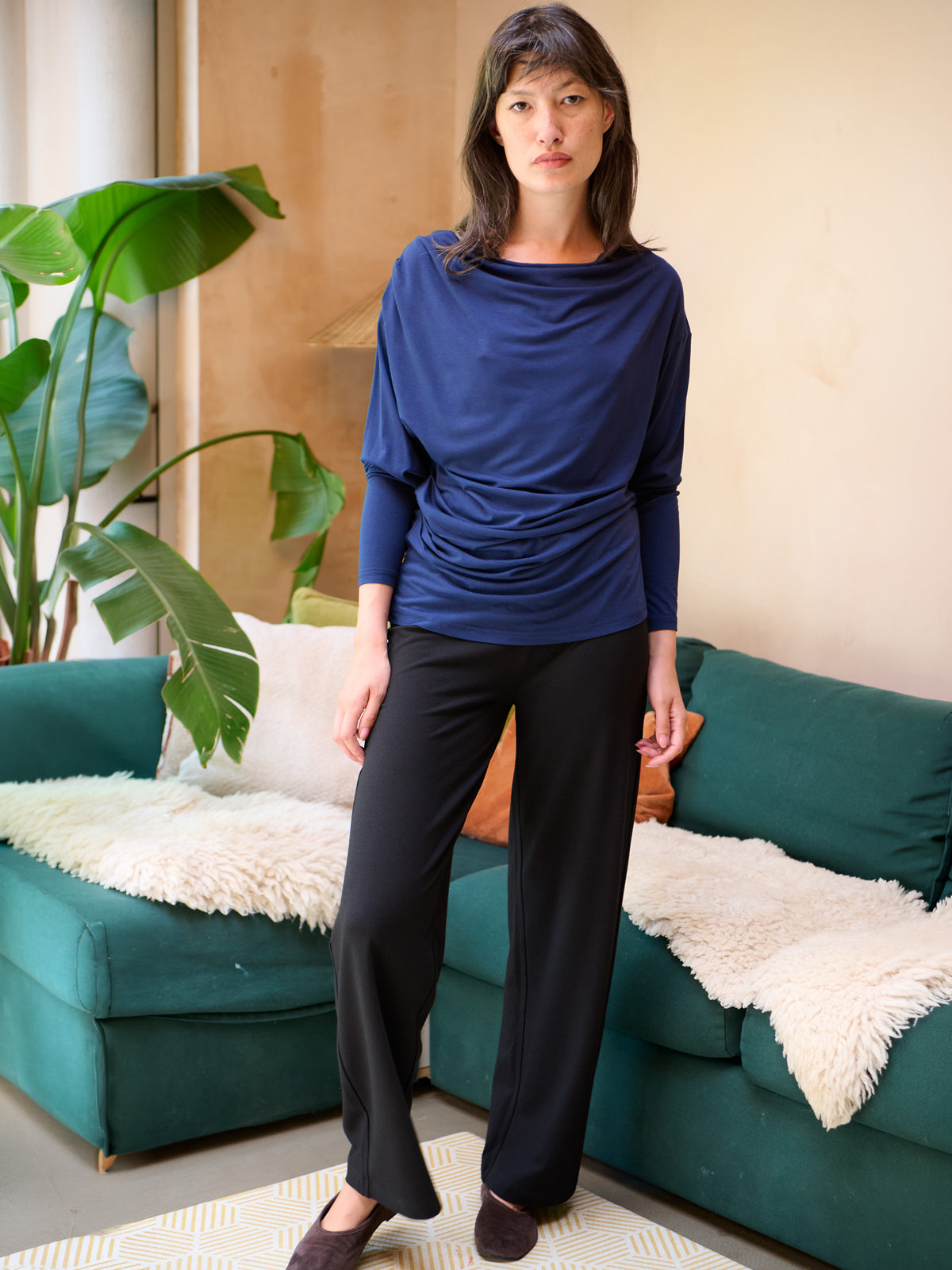 Talia - Hemp Viscose Cowl Neck Long Sleeve Top - Forgotten Tribes