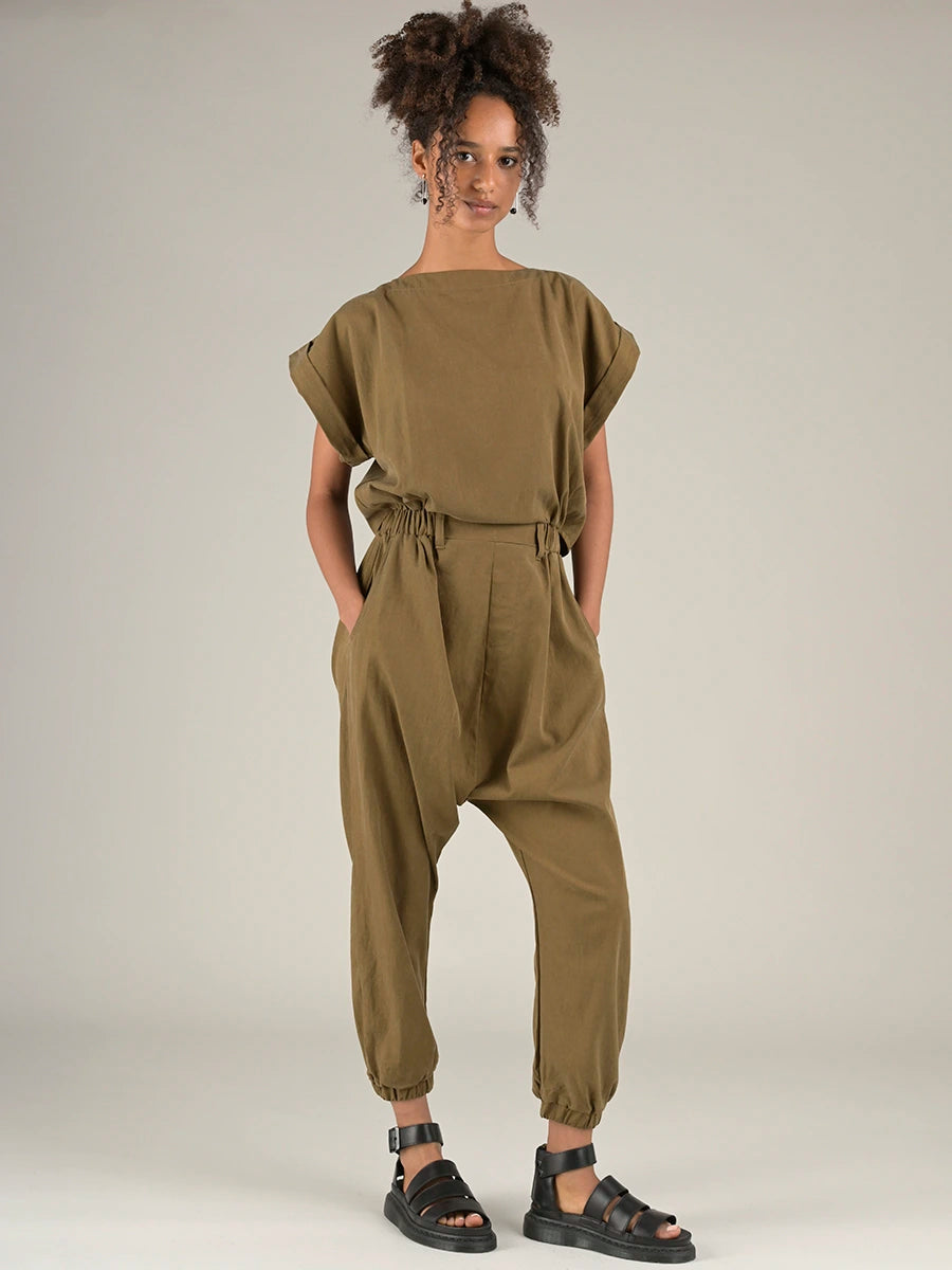 Tencel® Cotton Short Sleeve Jumpsuit - Forgotten Tribes