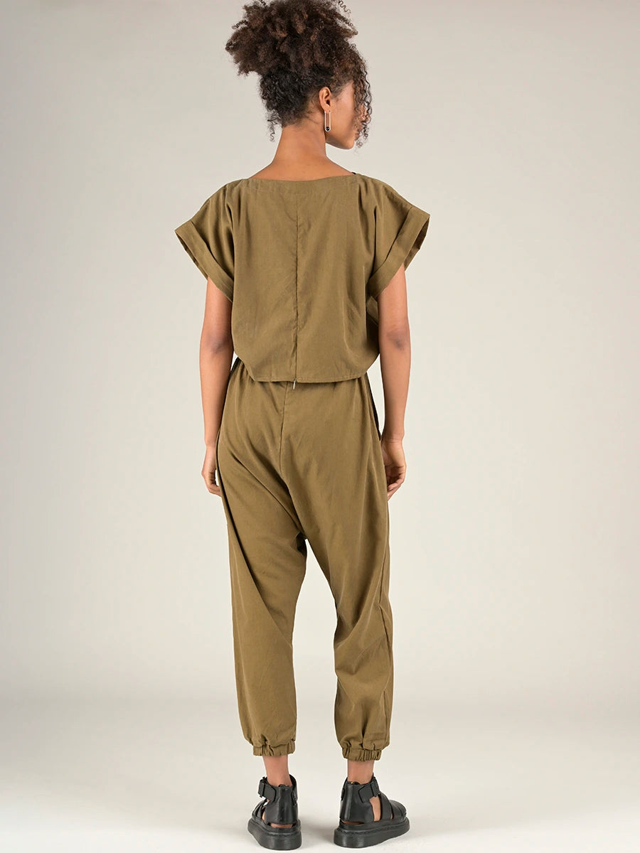 Tencel® Cotton Short Sleeve Jumpsuit - Forgotten Tribes