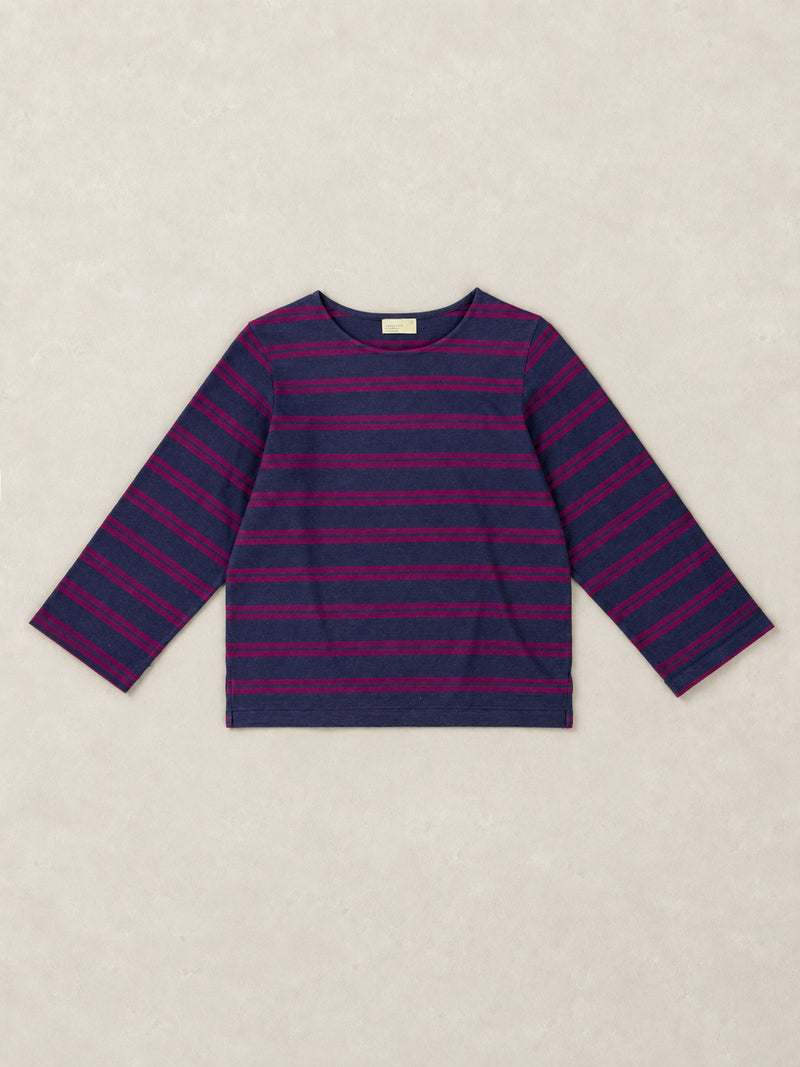 Yasai - Hemp Organic Cotton Wide Sleeve T-shirt - Stripes - Forgotten Tribes