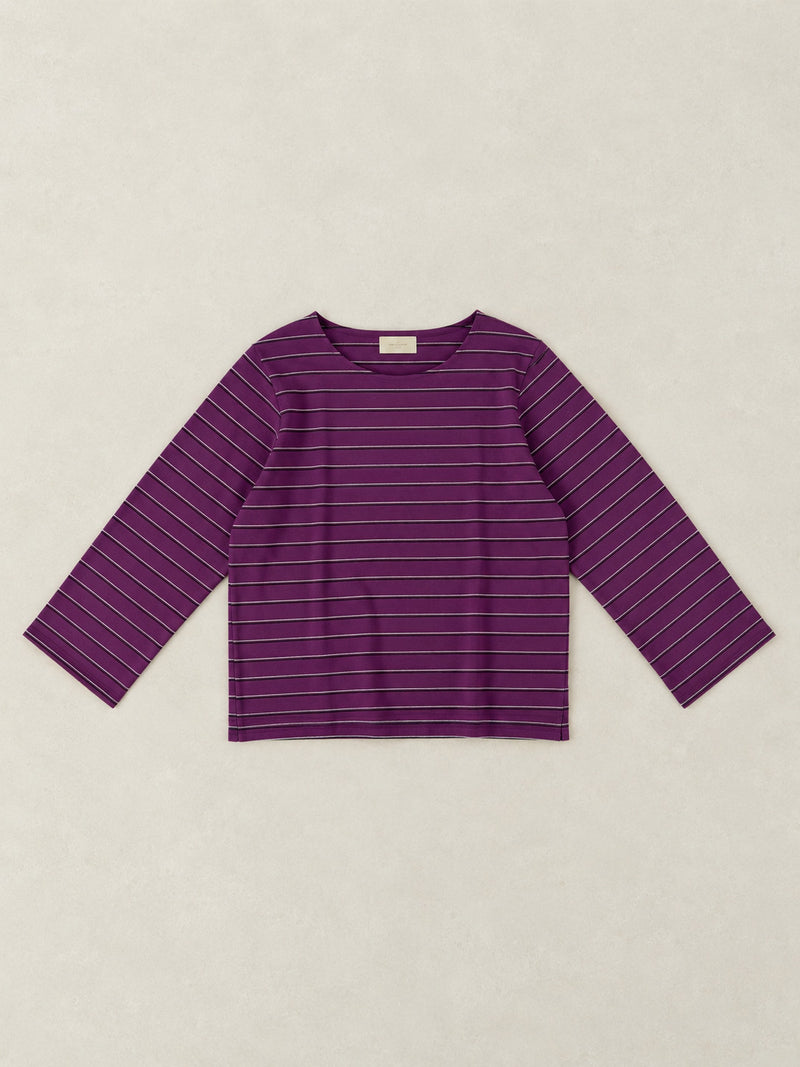 Yasai - Hemp Organic Cotton Wide Sleeve T-shirt - Stripes - Forgotten Tribes