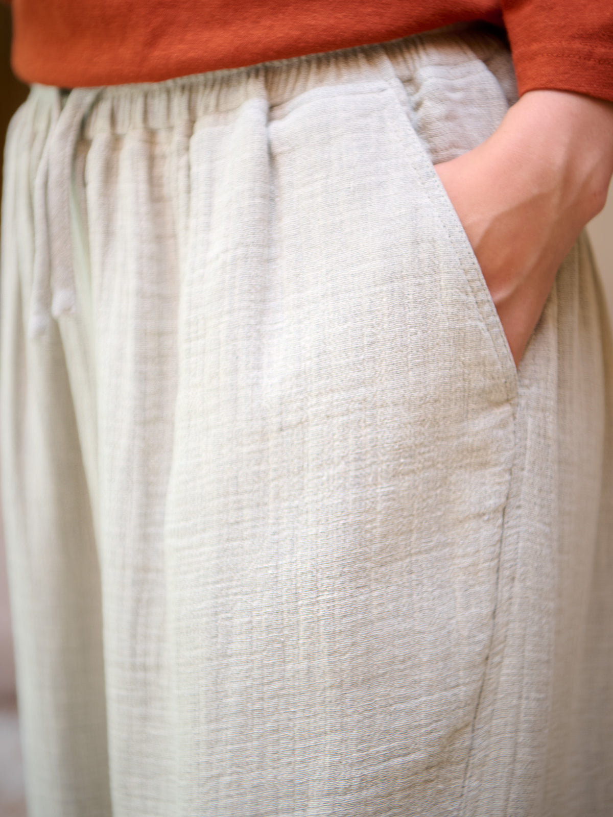 Aran - Hemp Organic Cotton Double Weave Wide Leg Trousers - Forgotten Tribes
