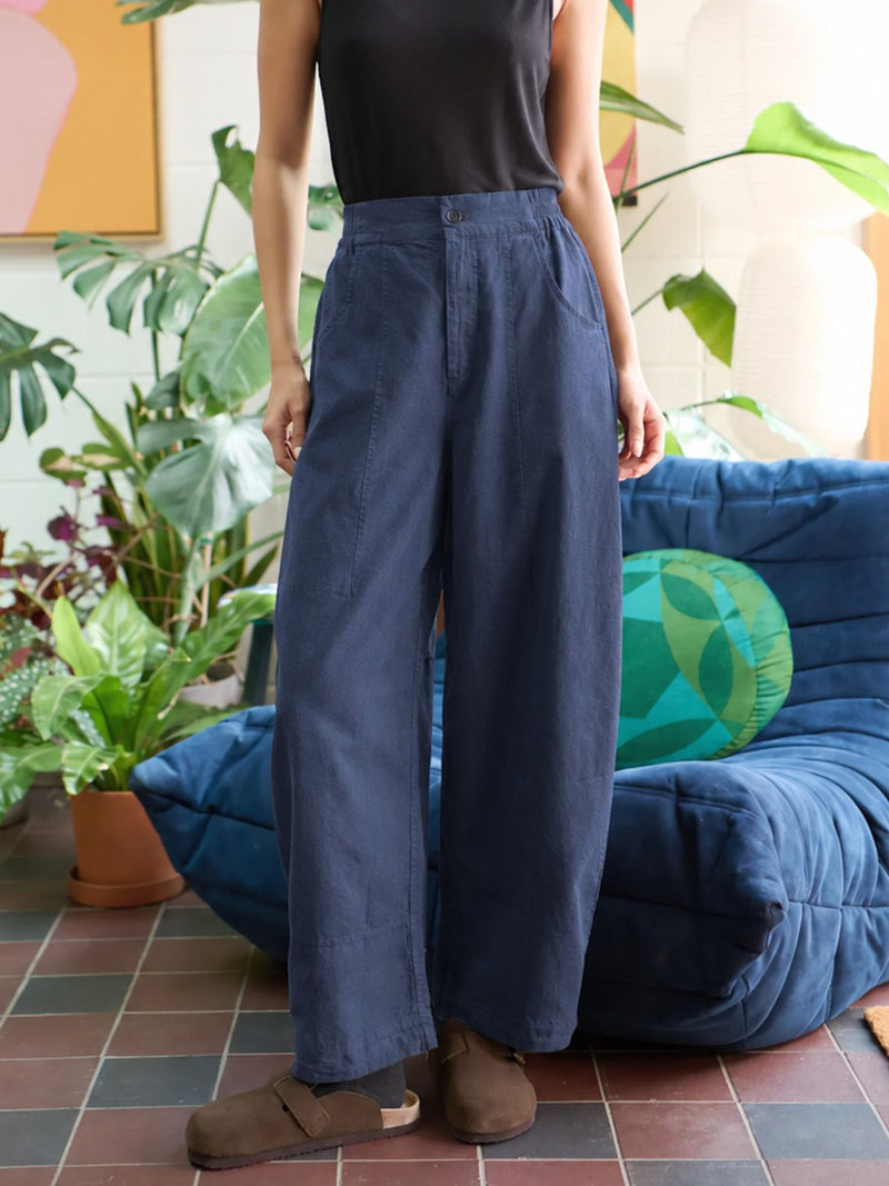 Awaji - Hemp Organic Cotton Wide Leg Trousers - Forgotten Tribes