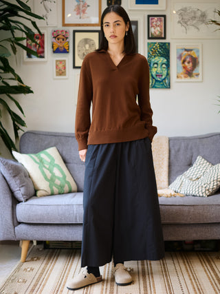 Shima - Cotton Cashmere Blend Polo Sweater - Forgotten Tribes