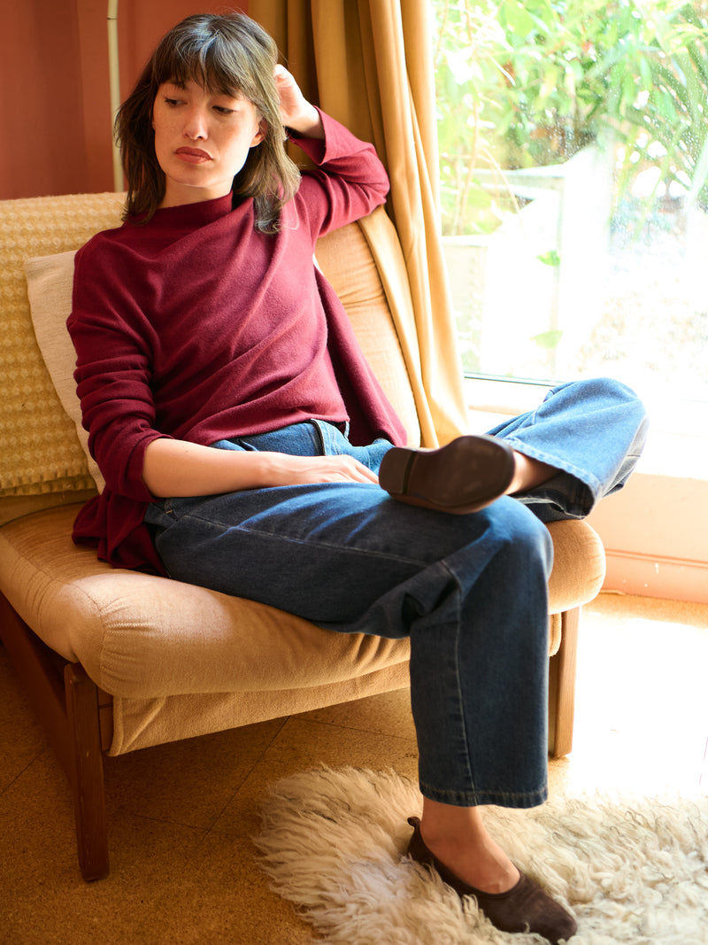 Reine - Merino Wool Bamboo Blend Waterfall Sweater - Forgotten Tribes