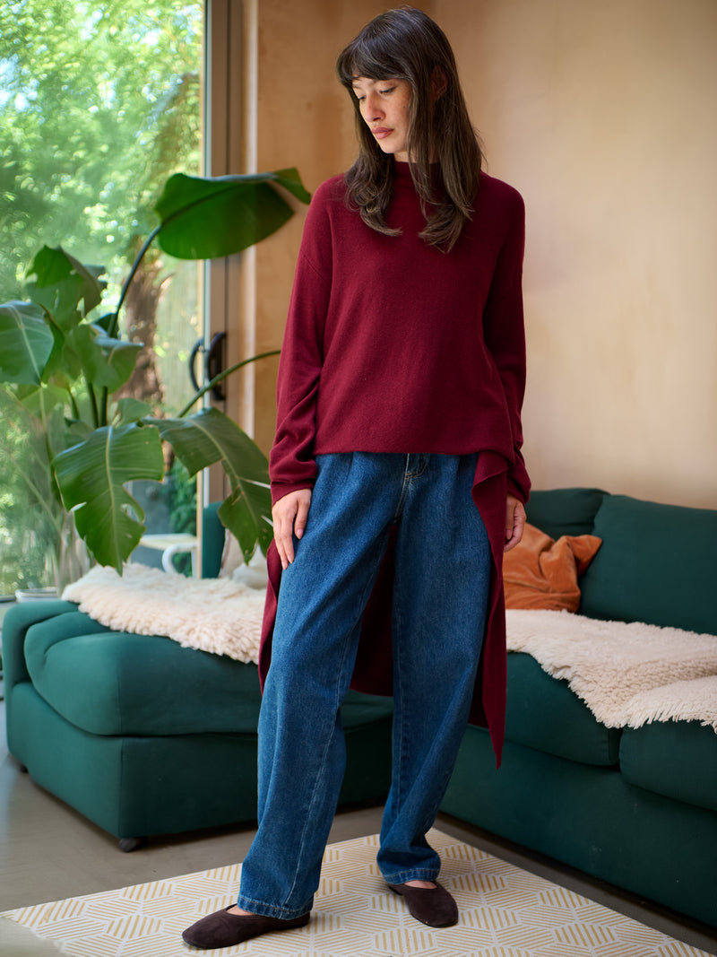 Reine - Merino Wool Bamboo Blend Waterfall Sweater - Forgotten Tribes
