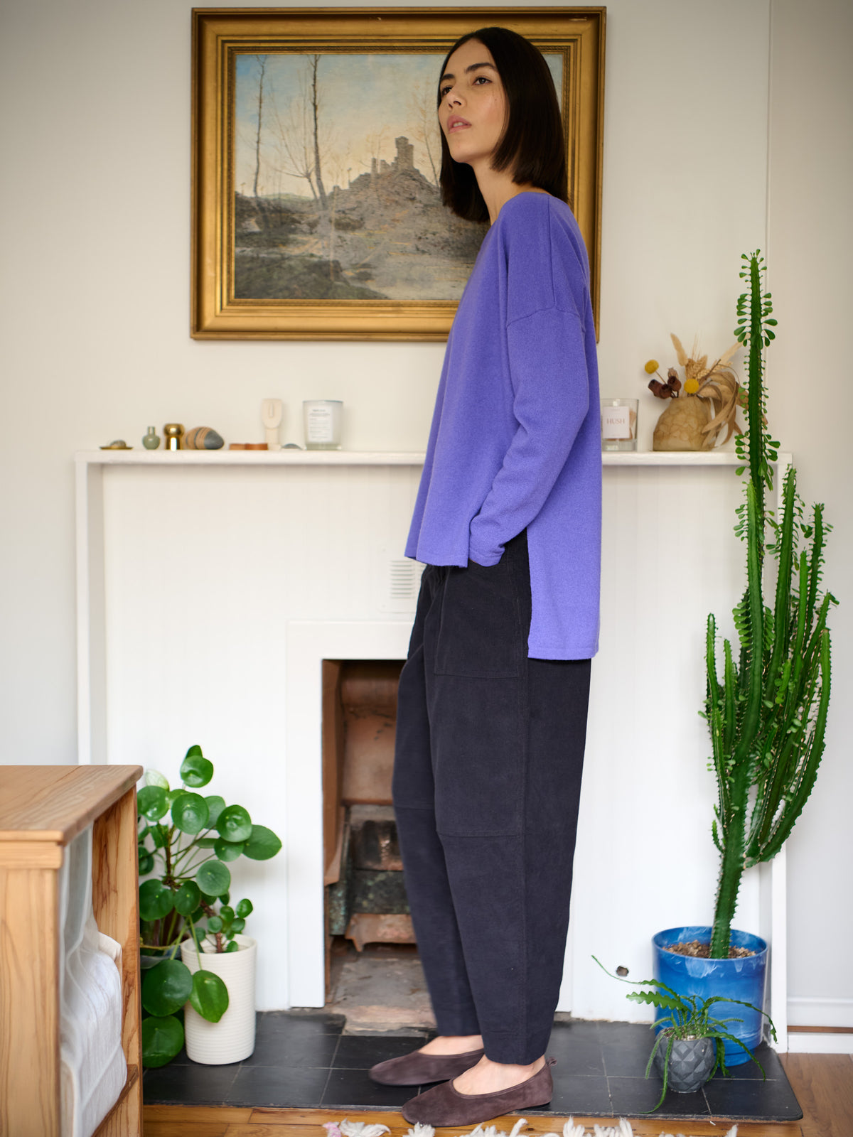 Sado - Organic Cotton Needlecord Barrel Leg Trousers