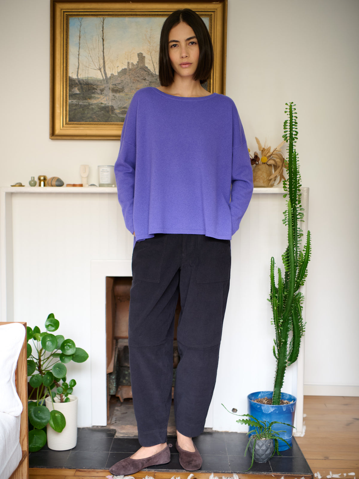 Sado - Organic Cotton Needlecord Barrel Leg Trousers