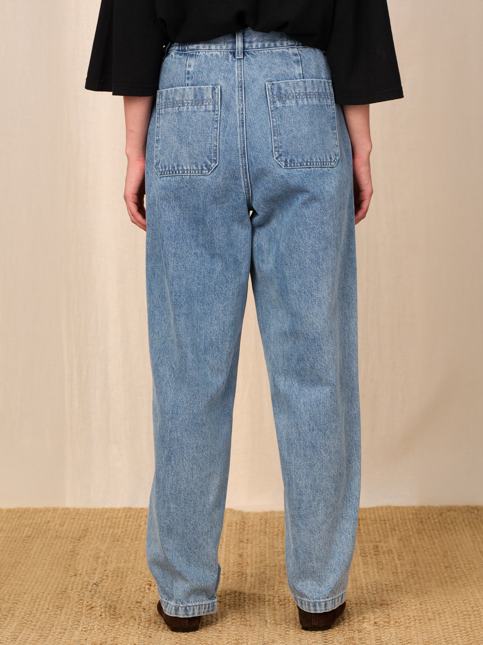Eigg - Denim Pleated Jeans - Forgotten Tribes
